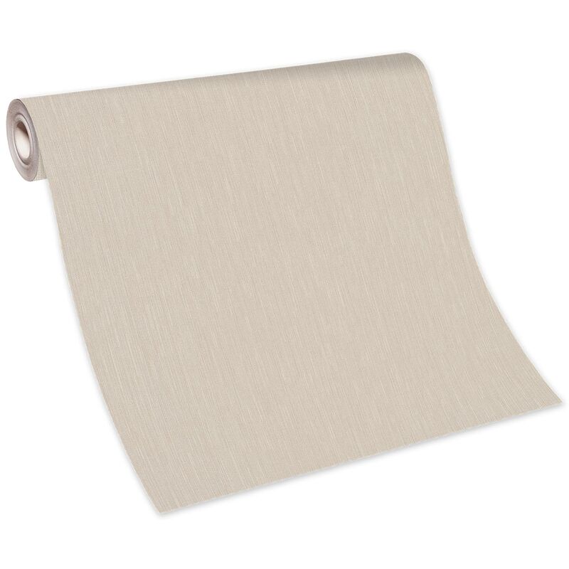 Papier peint beige crème pour séjour & bureau | Tapisserie beige intissée surface vinyle | Papier peint uni clair chambre adulte