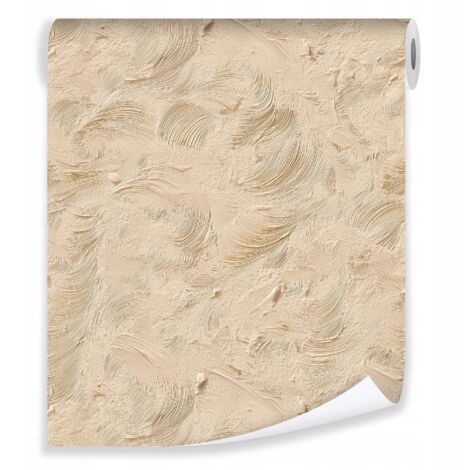 Papier peint beige texture maçonnerie béton mur molletonné salon chambre  coucher