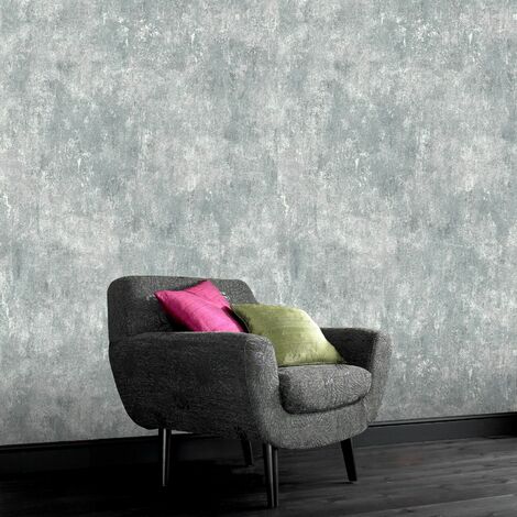 Papier peint Béton III Grainé 1005 x 52cm argent, Gris - Gris