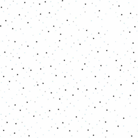 Papier peint blanc à motif étoiles pour chambre fille Tapisserie enfant blanche intissée à motifs Papiers peints blanc pour chambre bébé