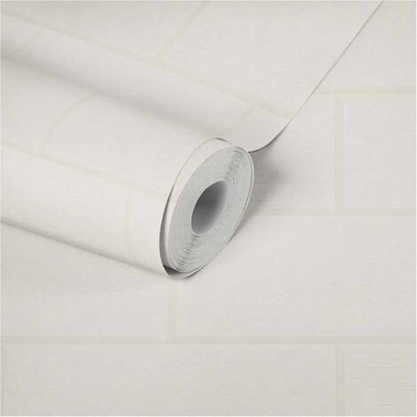Papier peint blanc crème imitation brique Tapisserie effet pierre parfaite pour cuisine Papiers peints brique moderne pour chambre