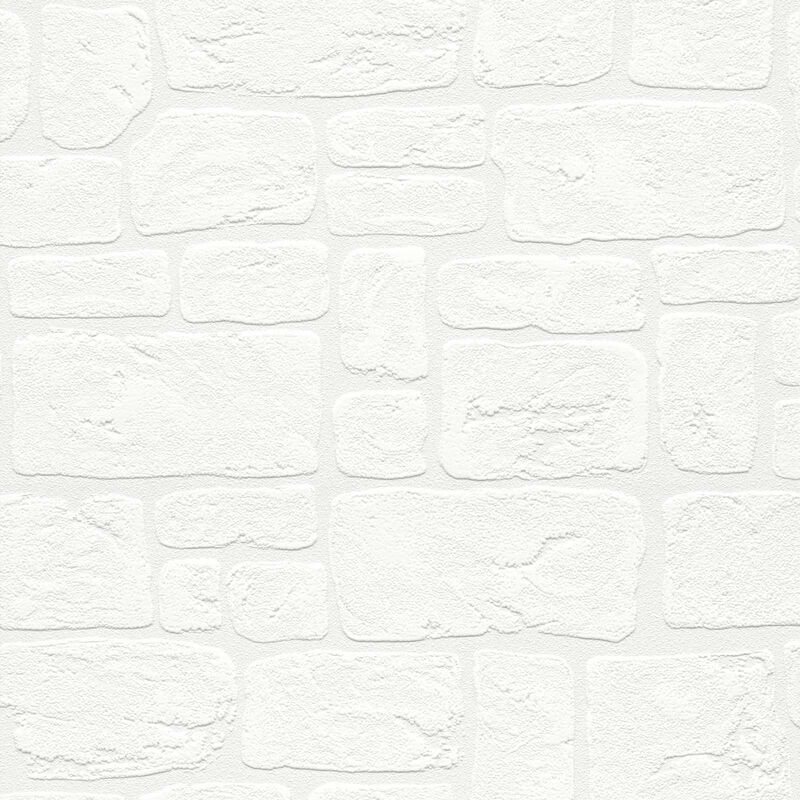 Papier peint blanc fausse pierre idéal chambre Tapisserie imitation pierre brique blanche moderne Papier peint cuisine
