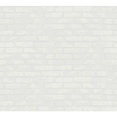 Papier peint blanc imitation mur en briques Tapisserie 25 x 1,06 m aspect pierre Papier peint tendance à peindre idéal pour couloir