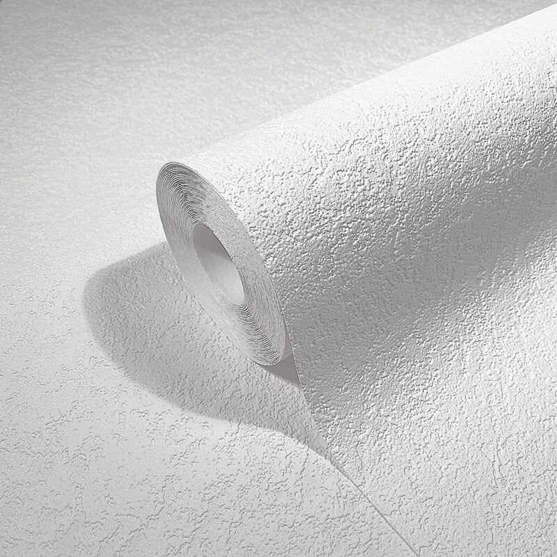 Papier peint blanc vinyle expansé aspect plâtre pour le salon chambre à coucher 10 x 0,5m