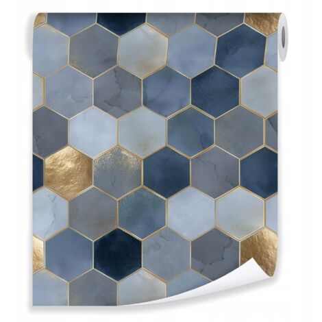 Papier peint bleu or interlining wall living room bedroom wallpaper
