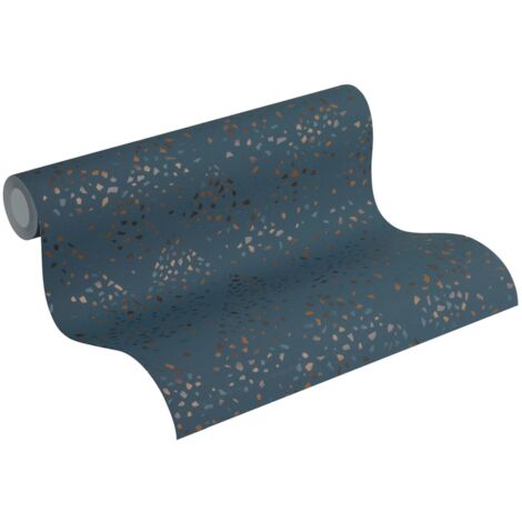 Papier peint bleu scandinave Tapisserie à motifs colorés pour couloir et chambre Papier peint bleu pétrole moderne idéal pour cuisine
