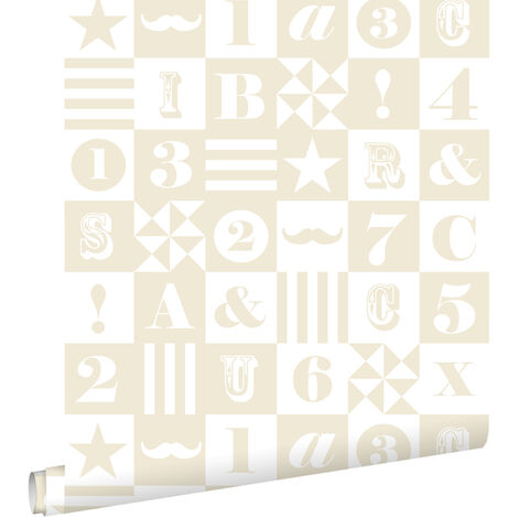 papier peint blocs beige  - ESTAhome