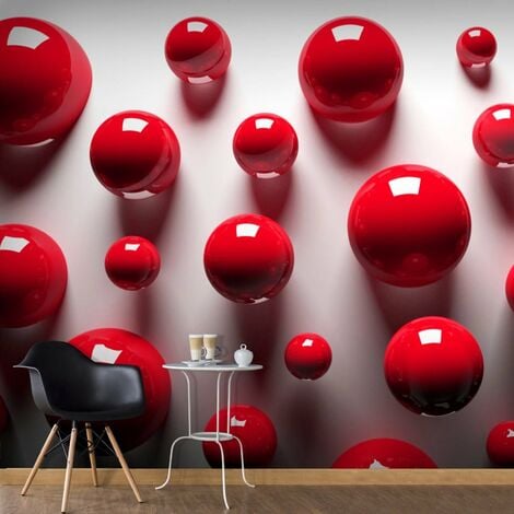 Papier peint boules rouges
