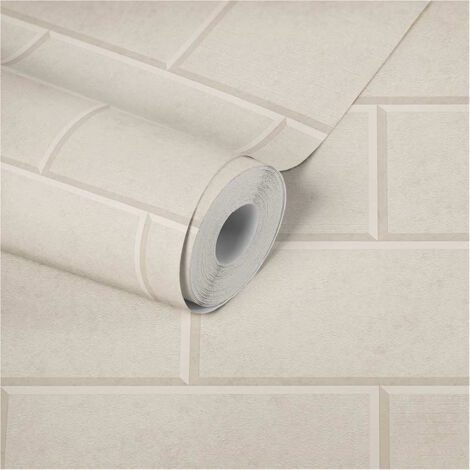 Papier peint brique beige crème Tapisserie imitation brique pierre pour salon Papiers peints modernes pour la cuisine