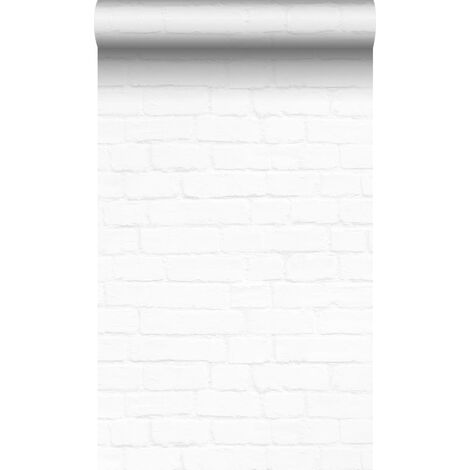 papier peint brique blanc mat  - Origin Wallcoverings