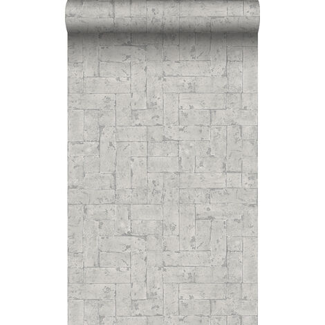 papier peint brique gris clair  - Origin Wallcoverings