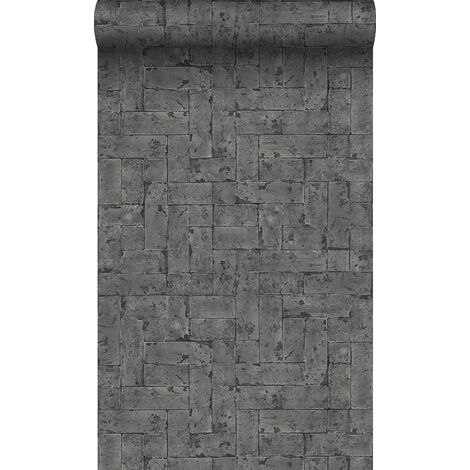 papier peint brique noir - Origin Wallcoverings