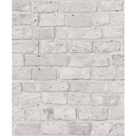 papier peint brique vieux blanc  - Sanders & Sanders