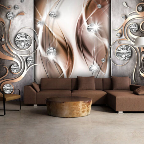 Papier Peint "Brown & Diamonds" 105 x 150 cm