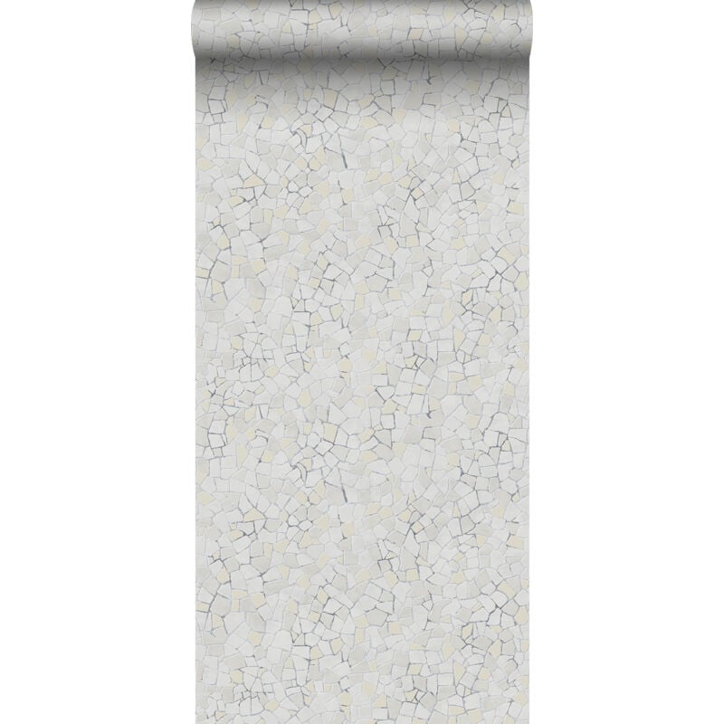 Sanders&sanders - papier peint carreaux de ciment gris et beige