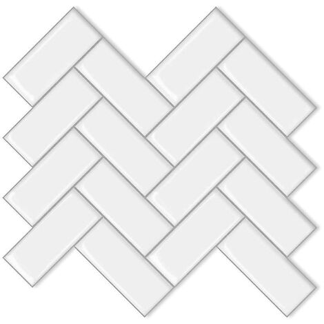 papier Peint Carrelage Autocollant Blanc 30 X 30 Cm Style Mosaque Sticker Mural Film Dcoratif Impermable Pour Carreaux De Mur De Salle De Bains Et