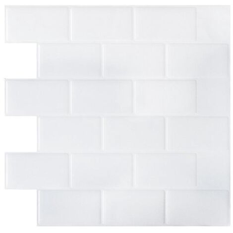 papier Peint Carrelage Autocollant Blanc 30 X30 Cm Style Mosaque Sticker Mural Film Dcoratif Impermable Pour Carreaux De Mur De Salle De Bains Et
