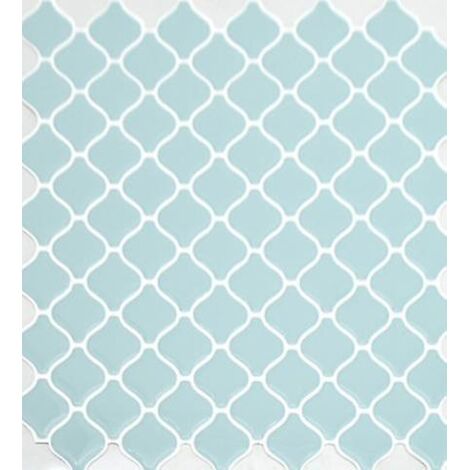 papier Peint Carrelage Autocollant Bleu Clair 25 X21 Cm Style Mosaque Sticker Mural Film Dcoratif Impermable Pour Carreaux De Mur De Salle De Bain