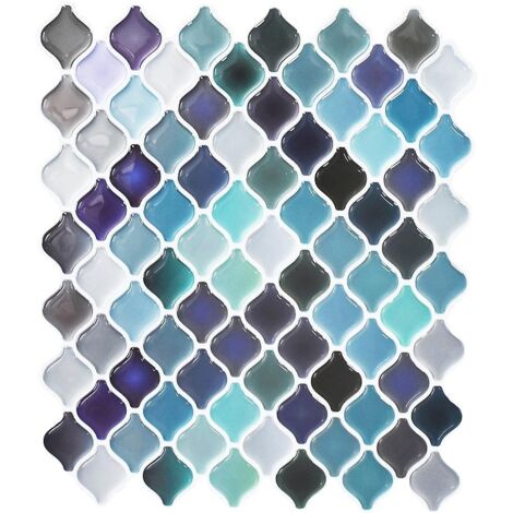 papier Peint Carrelage Autocollant Bleu Violet 25 X21 Cm Style Mosaque Sticker Mural Film Dcoratif Impermable Pour Carreaux De Mur De Salle De Bai