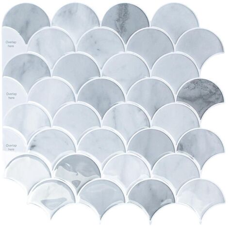 papier Peint Carrelage Autocollant Modle De Secteur Gris 30 X30 Cm Style Mosaque Sticker Mural Film Dcoratif Impermable Pour Carreaux De Mur De Sa