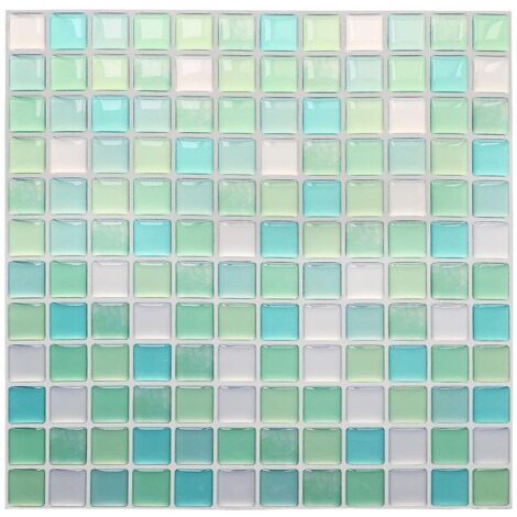 papier Peint Carrelage Autocollant Vert 24x24 Cm Style Mosaque Sticker Mural Film Dcoratif Impermable Pour Carreaux De Mur De Salle De Bains Et De