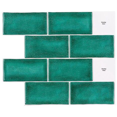 papier Peint Carrelage Autocollant Vert 30 X 25 Cm Style Mosaque Sticker Mural Film Dcoratif Impermable Pour Carreaux De Mur De Salle De Bains Et