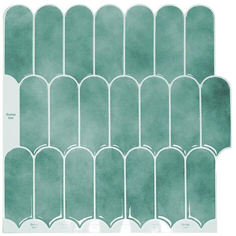 papier Peint Carrelage Autocollant Vert 30 X30 Cm Style Mosaque Sticker Mural Film Dcoratif Impermable Pour Carreaux De Mur De Salle De Bains Et D