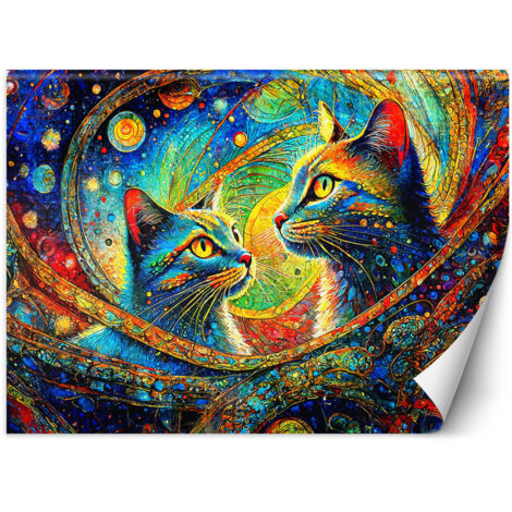 Papier peint Chats abstraits 200x140