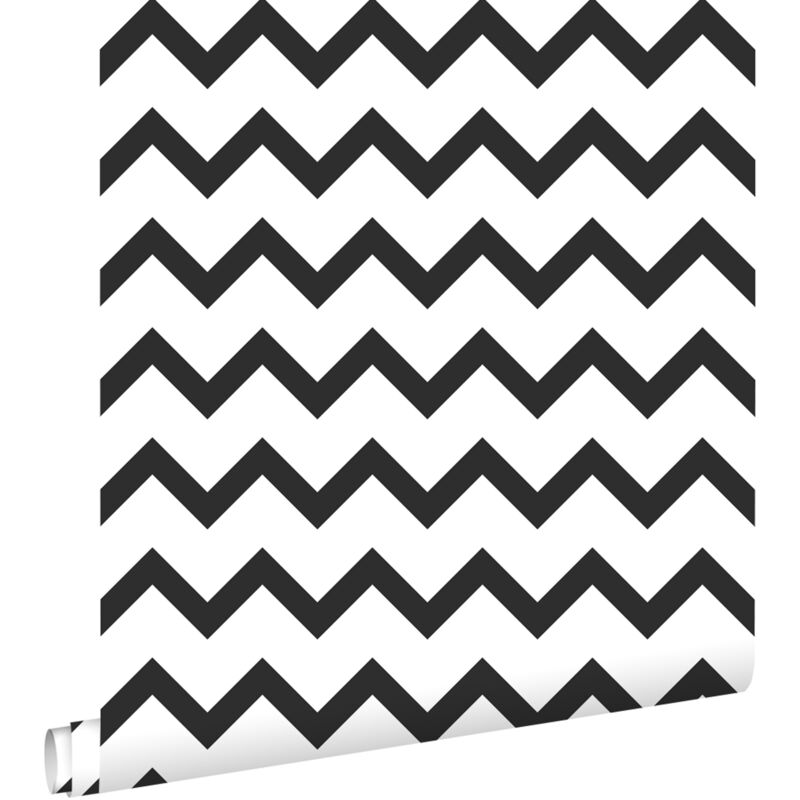 Papier peint chevrons noir et blanc Estahome