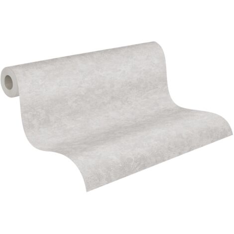 Papier peint clair effet plâtre Papier peint uni clair gris argent pour chambre et bureau Papier peint uni non-tissé discret