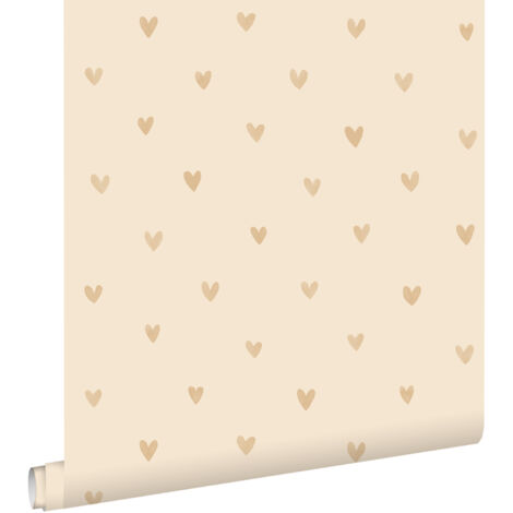 papier peint coeurs beige  - ESTAhome