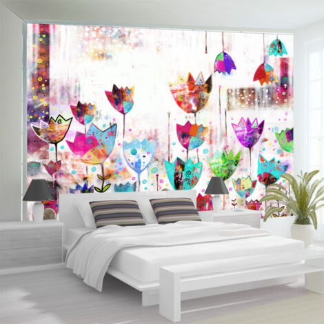 Papier Peint "Colorful Tulips" 105 x 150 cm