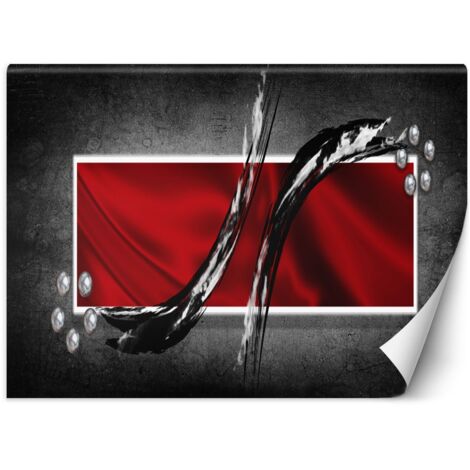 Papier peint Composition géométrique rouge 100x70
