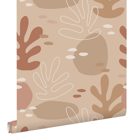 papier peint corail terracotta  - ESTAhome