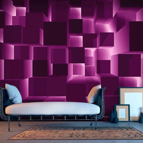 Chambre Papier Peint-Violet Foncé-Épais Lavable 51115313-collez le mur 