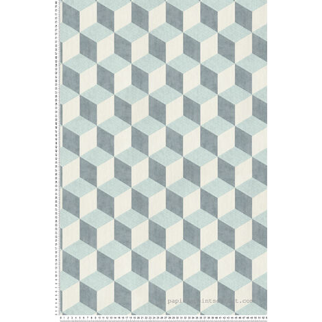 Papier peint Cube - LTC-CUB360 - Les gris|Les bleus