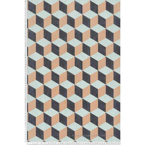 Papier peint Cube - LTC-CUB365 - Les beiges|Les bleus