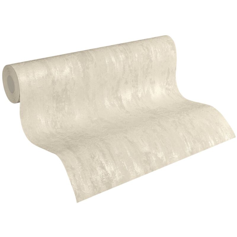 A.s.creations - Papier peint métallique beige aspect usé Tapisserie imitation métal pour déco industriel Papier peint vintage beige crème rouillé