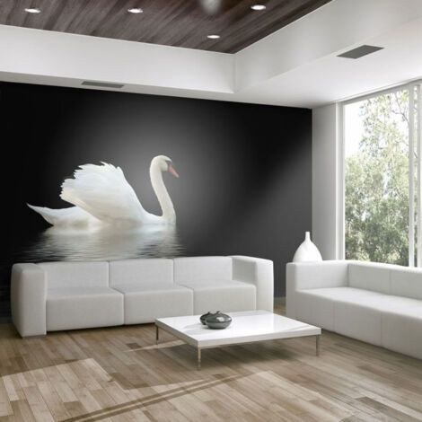 Papier Peint "Cygne Noir & Blanc" 154 x 200 cm