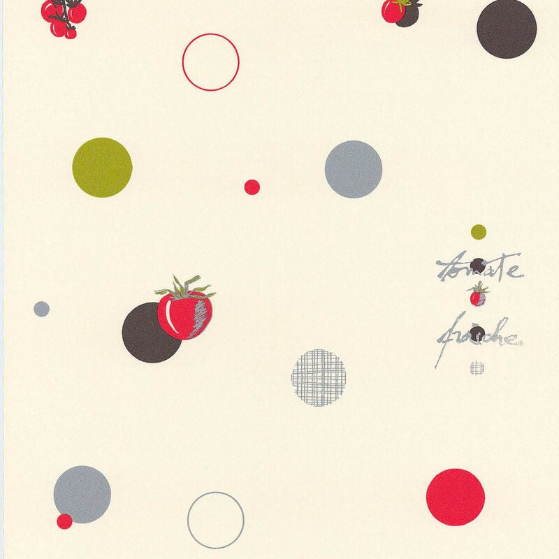 Papier peint de cuisine tomate Crème 10mx 0.53 m
