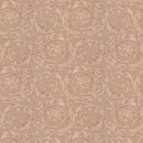 Papier peint de luxe exclusif Profhome 366922 papier peint intissé texturé avec des ornements brillant cuivre 7,035 m2