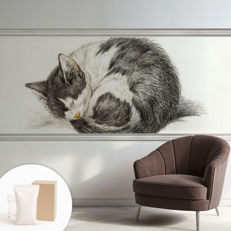 Papier peint décoratif avec colle pour salon, chambre à coucher et bureau – Design moderne et facile à poser Charmant chaton 250x104 cm