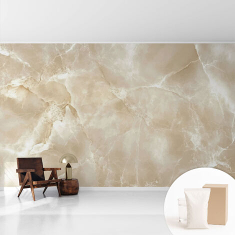 Papier peint décoratif avec colle pour salon, chambre à coucher et bureau – Design moderne et facile à poser Pierre naturelle 416x254 cm