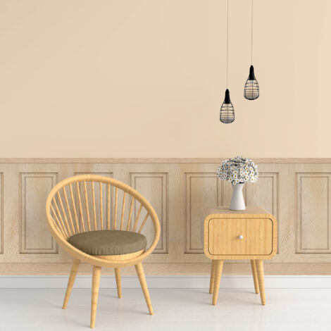 Papier peint découpé préencollé, soubassement, bois chêne clair, boiserie murale, raccordable, 83 cm X 195 cm