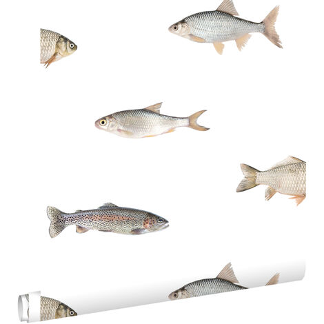 papier peint des poissons gris  - ESTAhome