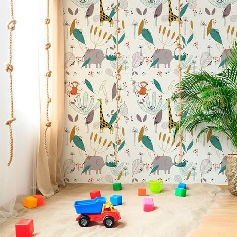 Papier peint design auto adhésif enfance IN THE JUNGLE 65x260cm - vendu par 2 lés