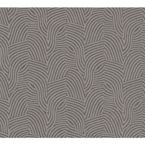 Papier peint design gris argent métallique Papier peint géométrique Papier peint à motifs des années 60