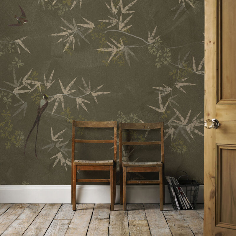 Art For The Home - Papier peint panoramique Oiseaux du Paradis 200 x 280cm Vert