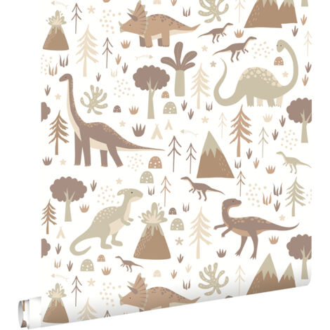 papier peint dinosaures marron - ESTAhome