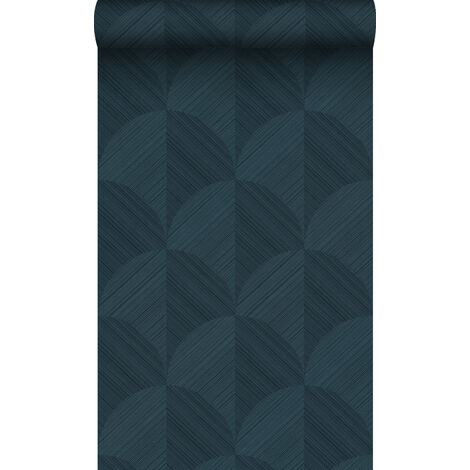 papier peint effet 3D bleu foncé - Origin Wallcoverings